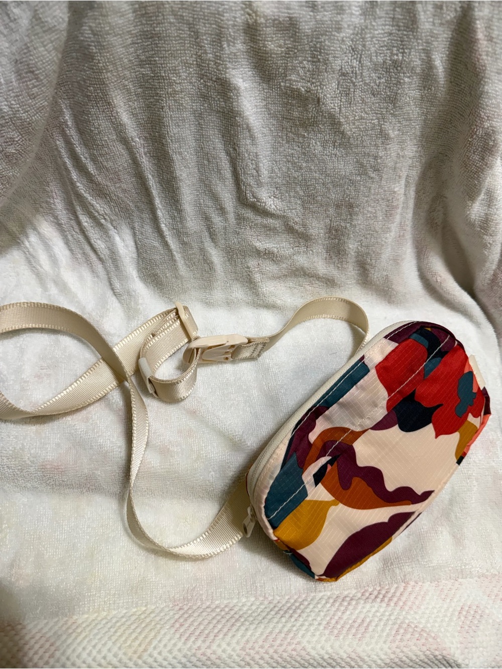 Vera Bradley Multicolor Abstract Mini Crossbody with Cream Strap
